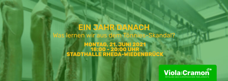 Grünes Fachgespräch: Ein Jahr danach – Was lernen wir aus dem Tönnies-Skandal?