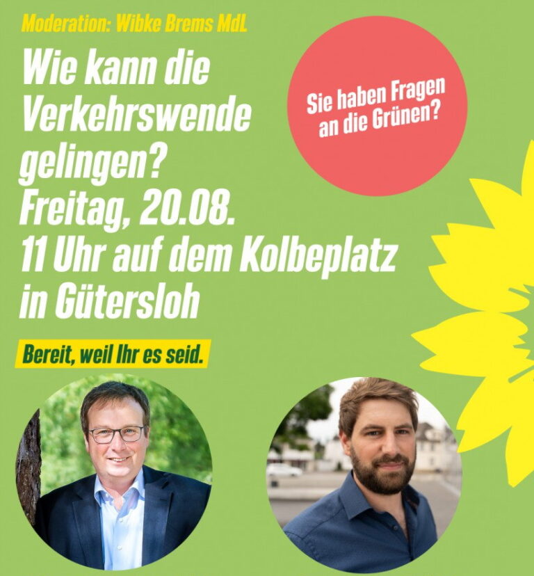 NRW-Spitzenkandidat Oliver Krischer und Sebastian Stölting beantworten Fragen zur Verkehrswende